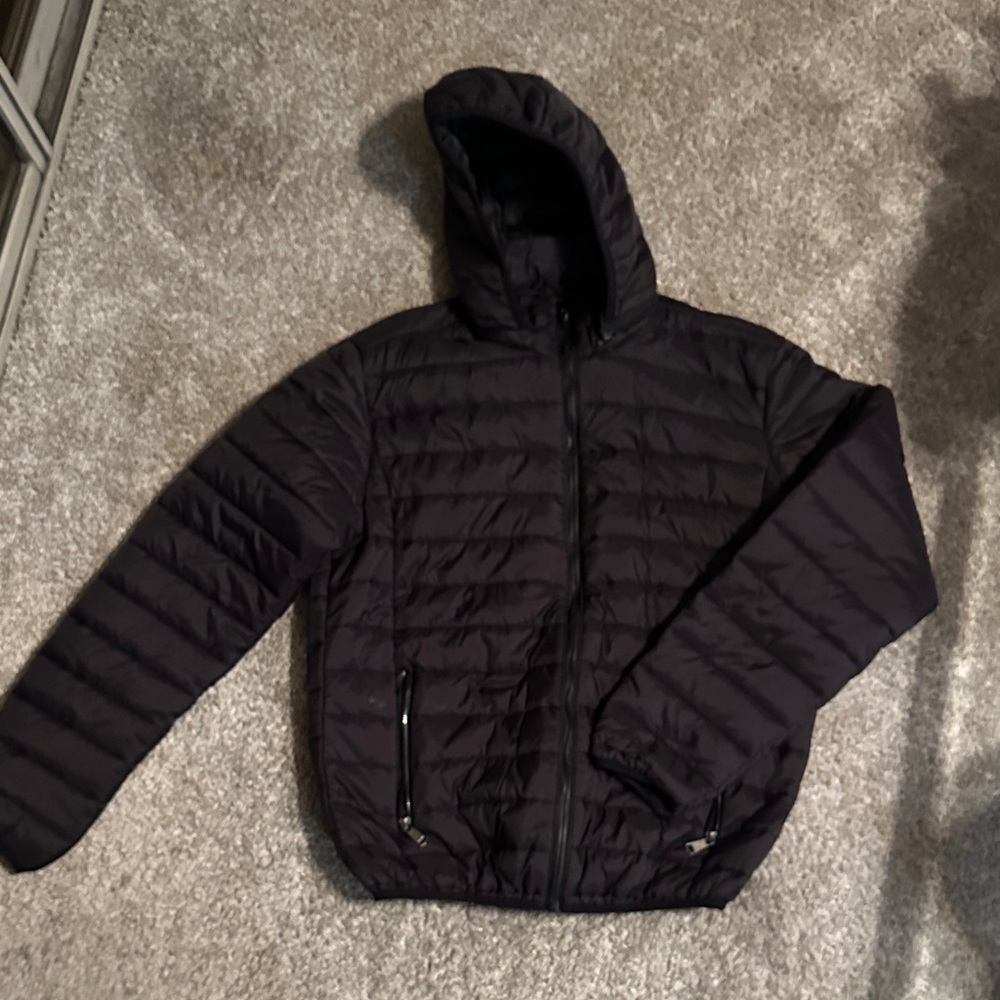 Women's Black Hooded Puffer Jacket